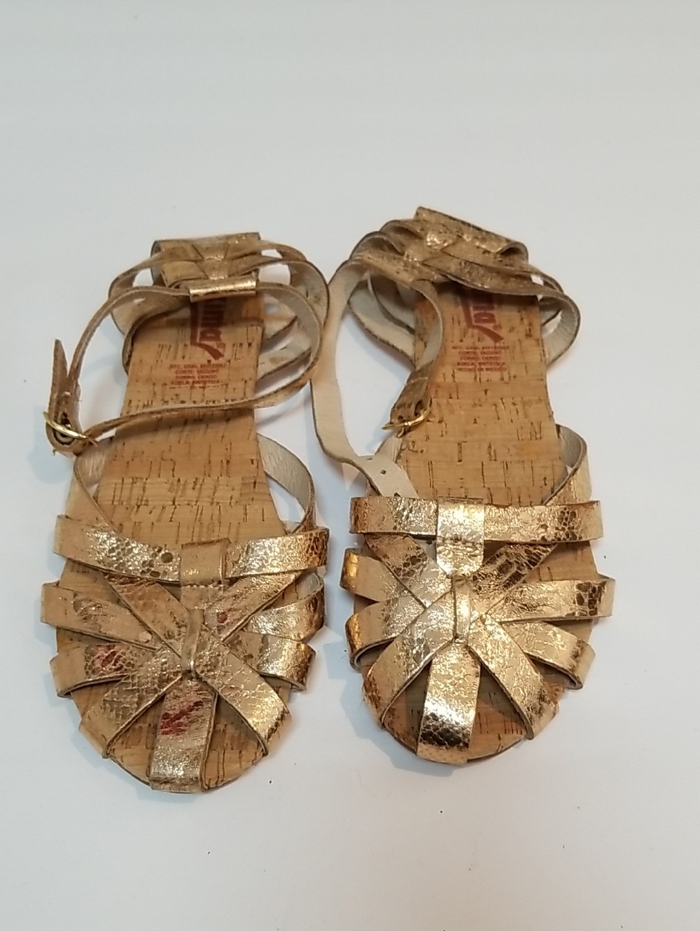 Gold Metallic Strappy Women's Sandals